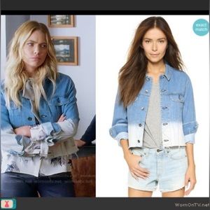 ASO Pretty Little Liars Rag & Bone Ombre Tie Dye Denim Jean Cropped Jacket M
